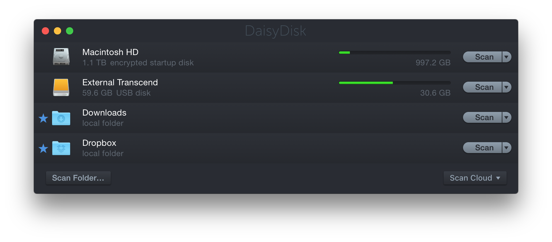 DaisyDisk 磁盘总览界面